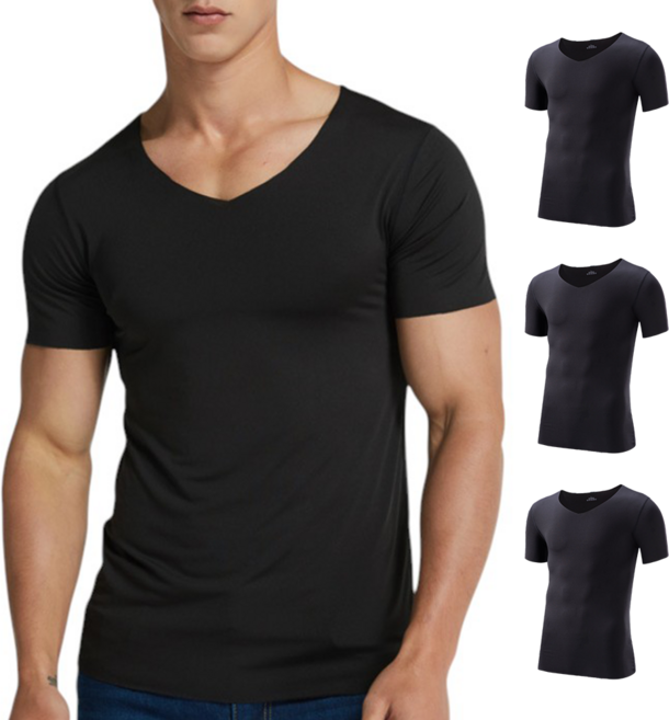 플로우 남자 기능성 반팔티 이너웨어 언더레이어 3매 심리스 무봉제