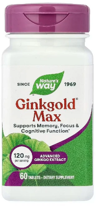 네이처스웨이 징크골드 Ginkgold 맥스 120mg 60정, 1개 - 쿠팡