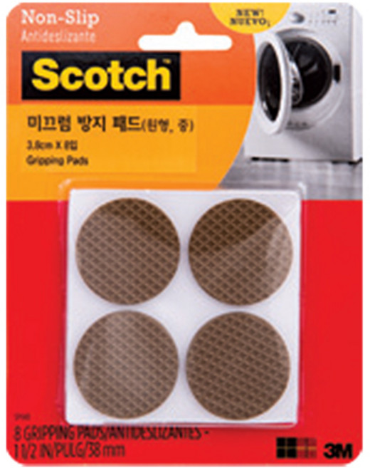 3M 미끄럼 방지 패드 원형 중 SP940 3.8cm 8개입, 8개