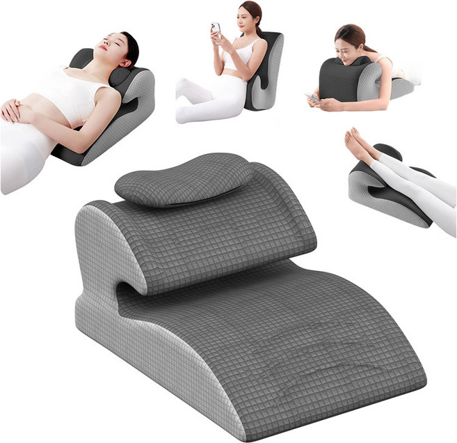 Shipshape 다기능 베개 다리베개 역류방지 오가닉 경사베개 속편한 배개 패드 다리 올림 쿠션 엎드려 자는 베개 발돋움 핸드폰놀이 다기능 쿠션, 1개, 그레이