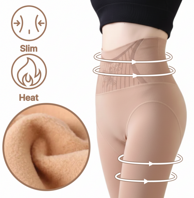 몸매보정 기모 골프스타킹 발고리형 압박스타킹 기모스타킹 1200D 스킨 블랙