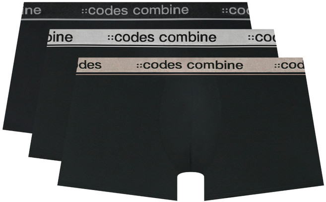 코데즈컴바인 이너웨어 에어로쿨 로고아웃밴드 블랙 3PACK 드로즈