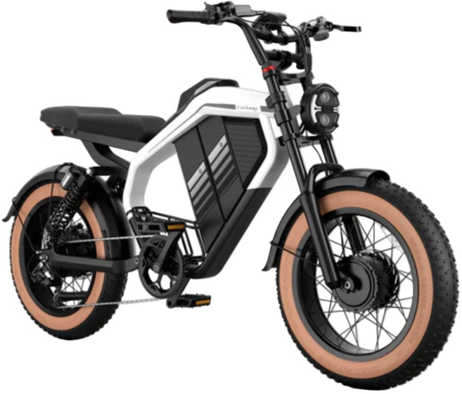 Luckeep 전기자전거 자토바이 배달용 고출력 출퇴근용 52v 2000w M5 Ultra, 화이트, 알루미늄