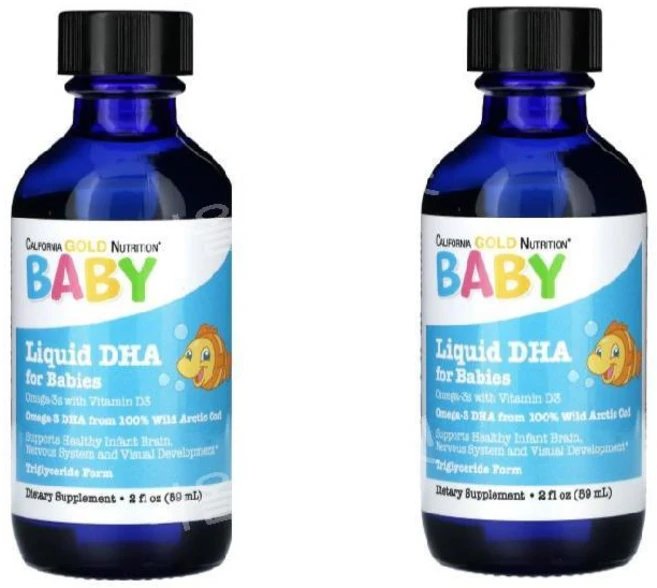 2개 캘리포니아골드 오메가쓰리 유아 오메가3 dha 유아비타민디 vitamind3 1050mg 59ml - 쿠팡