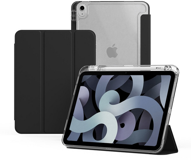 아이드 아이패드 클리어아머 애플펜슬 수납 케이스, 블랙, 1개