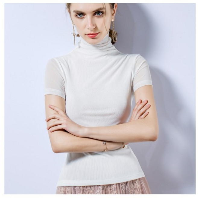 로미홀리 여름 반팔 목폴라티 목폴라 반팔티AGA033 여성반목폴라티 여성반목티