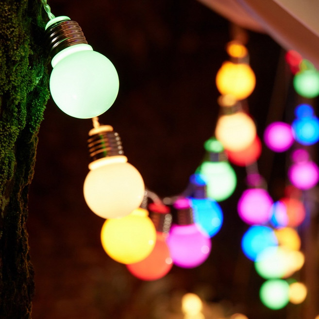 캠핑투데이 젤라또 LED 큰소켓 캠핑전구 30구 6M, D02_젤라또 맘마미아컬러 30구 배터리&USB 겸용, 1개