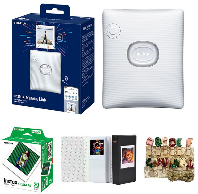인스탁스 스퀘어 링크 포토프린터 필름 패키지, 애쉬화이트
