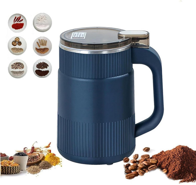 프리라이프 - 다목적 독일 가정용 가루 분쇄기 500ML 대용량 커피/곡물/약재/식재료 그라인더 예비 칼날*2, YMB98