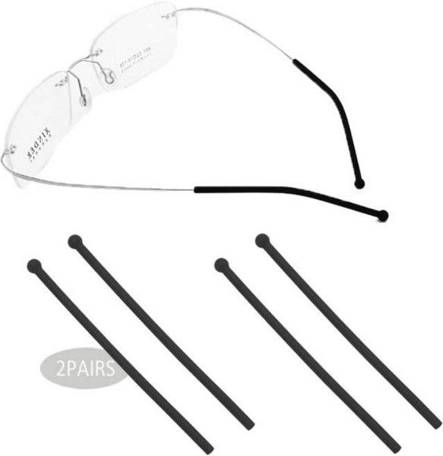 안경 다리 팁 안경귀 귀고무 린드버그 실루엣 및 기타 얇은 와이어 테두리가 없는 프레임 템플용 볼 팁이 있는 실리콘 템플 슬리브 2쌍 x