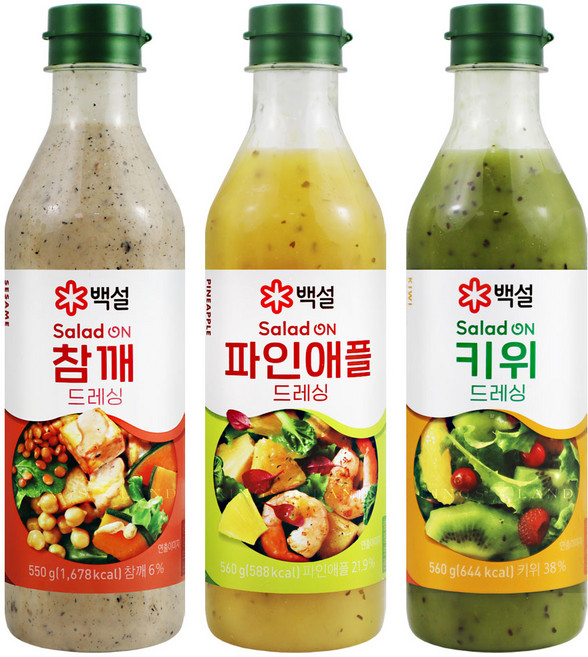 [대용량] 백설 참깨드레싱550g 파인애플드레싱560g 키위드레싱560g, 없음, 1개, 560g