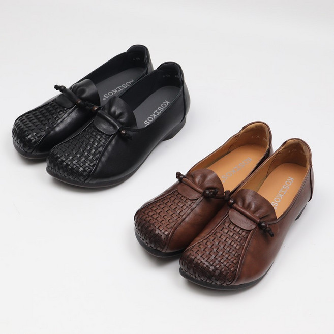 노점샵 여성 로퍼 단화 소가죽 발편한 신발 볼넓은 무지외반증 중년