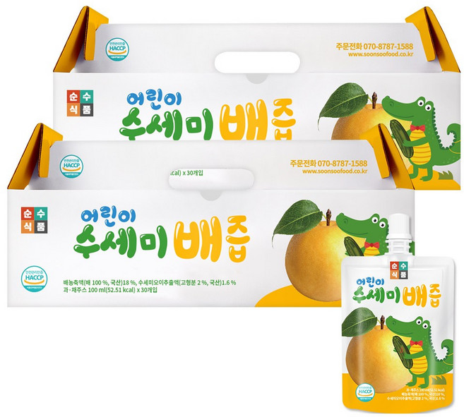순수식품 어린이 수세미 배즙, 100ml, 60개