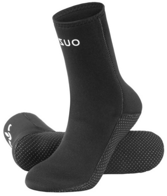 OUZO 해루질 스노쿨링 스킨스쿠버 프리 다이빙 삭스 양말 3mm, S (230-235mm)