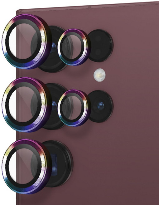 인트그로 카메라 보호 메탈 오로라 링 강화유리, 1개