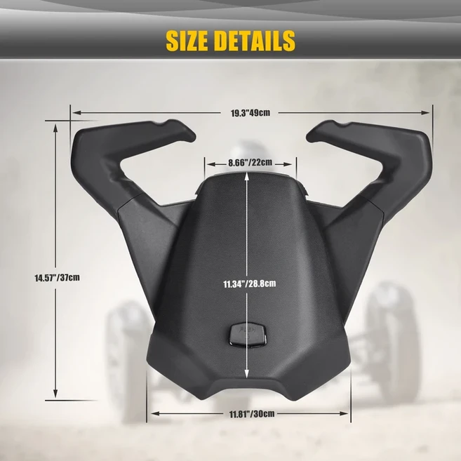 Can AM Ryker 600 스포츠 랠리 에디션 MAX ATV 액세서리용 탄성 패드 사이드 그랩 핸들이 있는 뒷좌석, 01 검정색