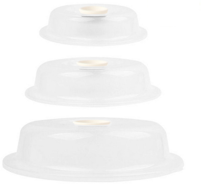 레몬글라스 전자레인지용 음식덮개 푸드커버 플랫 3종 세트 BPA FREE 국내생산, 아이보리 핸들 -플랫형, 1개