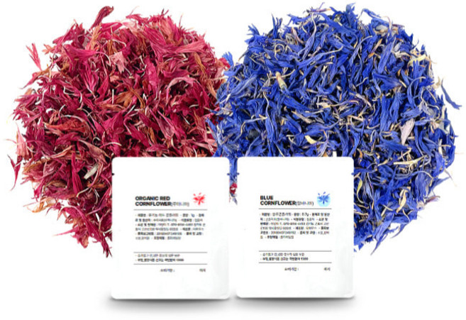 블루(0.7g) and 레드(0.7g) 콘플라워 데코(식용꽃) 침출 모두가능 수레국화꽃차