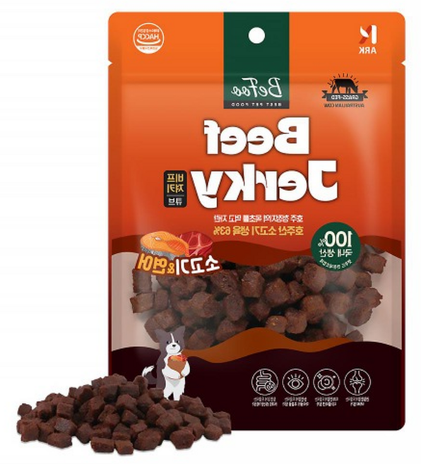 베푸 비프져키 큐브 소고기 연어120g, 1개, 120g, 혼합맛(소고기/연어)