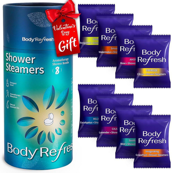 BodyRefresh Shower Steamers 아로마테라피 - 여성용 생일 선물 아내 엄마를 위한 발렌타인 데이 스트레스 완화를 샤워 밤 스파 부활절 바구니 필수품, Oceanic Breeze