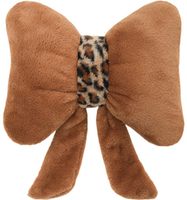 리본 등받이쿠션 부드럽고 편안하다 허리쿠션 모직 원단 소파쿠션 자동차허리쿠션 의자 허리쿠션 소파 장식품 (공주풍 디자인 정교한 리본), 41*31CM, 토끼털 브라운 스트리머 호피 무늬 허리 씰