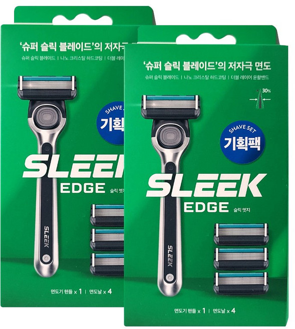 슬릭 엣지 면도기, 2세트, 면도기1개+면도날4개