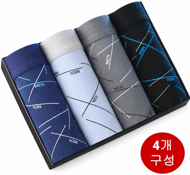 고급 부드러운 강한 내구성 남성 복서 속옷 드로즈 4종 세트