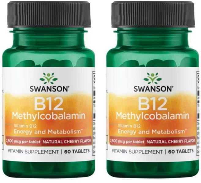 스완슨 B12 메틸코발라민 블랙체리향 2500mcg 60정, 2개 - 쿠팡