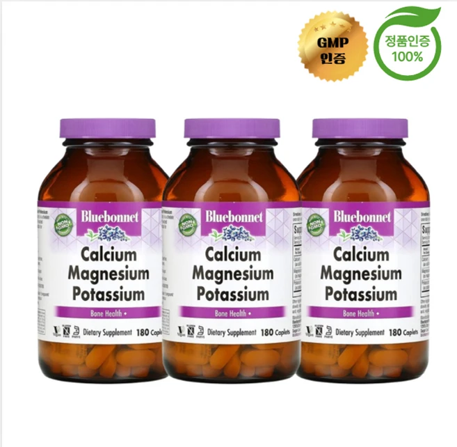 2+1 블루보넷 뉴트리션 칼슘 마그네슘 칼륨 180정, 3개 - 쿠팡