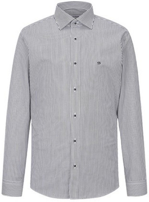 [듀퐁] 21FW 런던 스트라이프 368 컴포터블 셔츠 블랙 SE1FM21LS368SBK