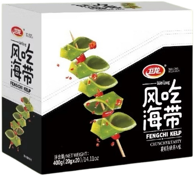 衛龍 風吃海帶 辣味海帶零食 海帶片, 18g, 20個