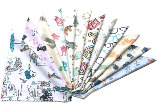 렌즈소녀 그림 안경닦이, 혼합색상, 12개