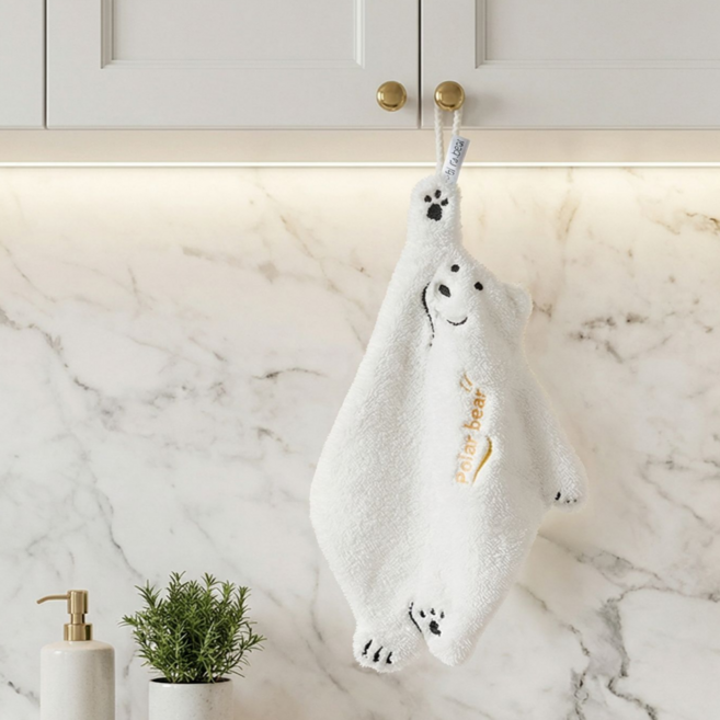 (2장 한세트) 북극곰 핸드타올세트(2color)_라이라이, 1세트, 2장 한세트