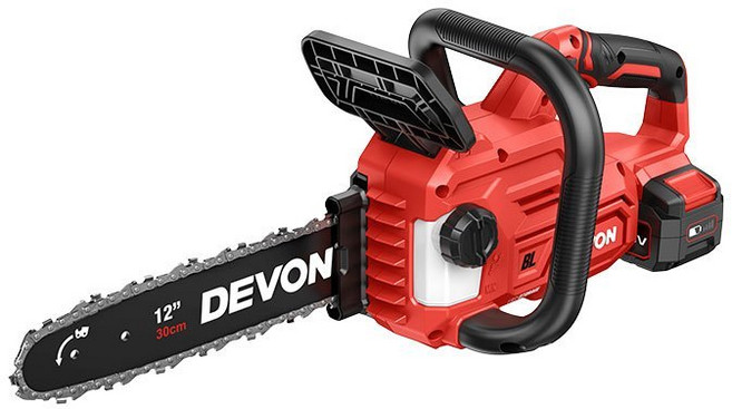 (台灣公司貨) DEVON 大有電動工具 充電無刷鏈鋸機 20V 12吋 鋸樹 4557-Li-20 30cm, 1個, 4.0電池標配(電池*1+9A閃充)
