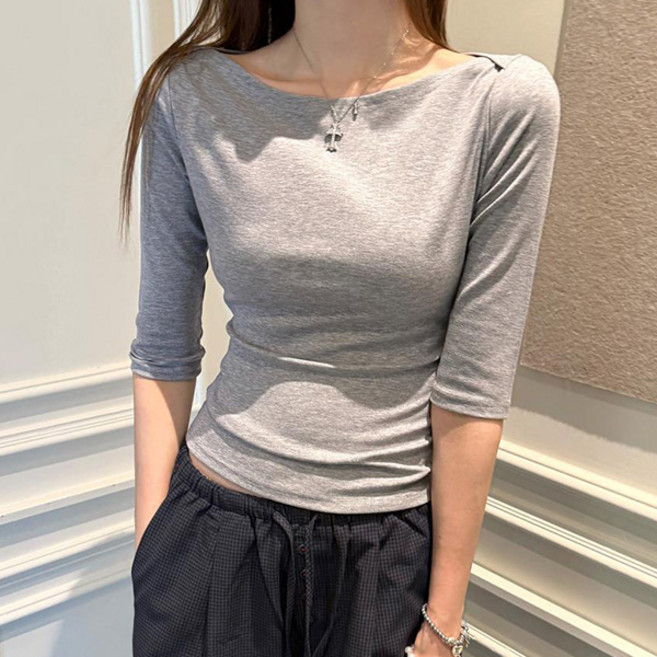 로렌미 루아나 보트넥 7부 티셔츠 S260126SS-2