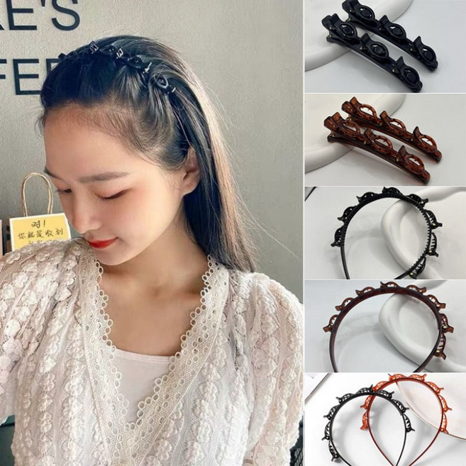 ZMBIRD 8PCS 땋은 머리 여성 머리띠 머리핀 N6839