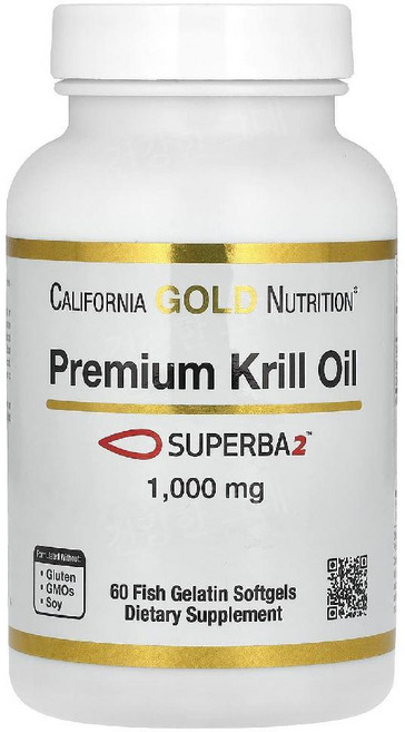 씨지엔 프리미엄 2 크릴오일 1000mg 60 소프트젤 오메가3 아스타잔틴 인지질 남극, 60정, 1개