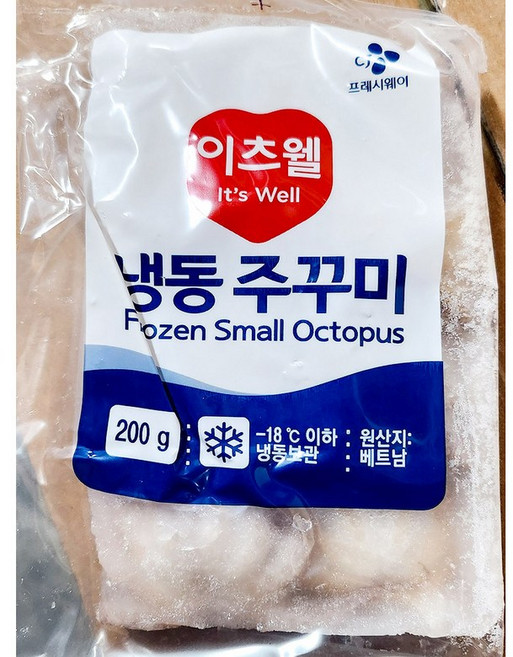 이츠웰 주꾸미 홀 6미 200g 업소용 냉동 쭈꾸미, 1개
