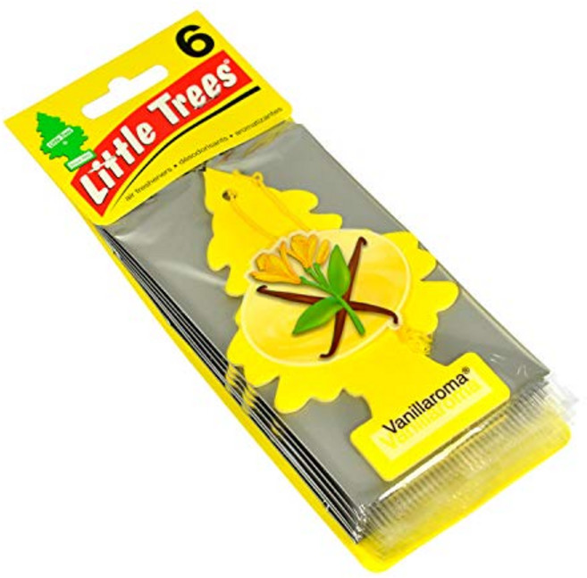 작은 나무 자동차 공기 청정기 | 집이나 자동차에 매달려 종이 나무 | 바닐라로마 | 6 팩, 아침 신선한