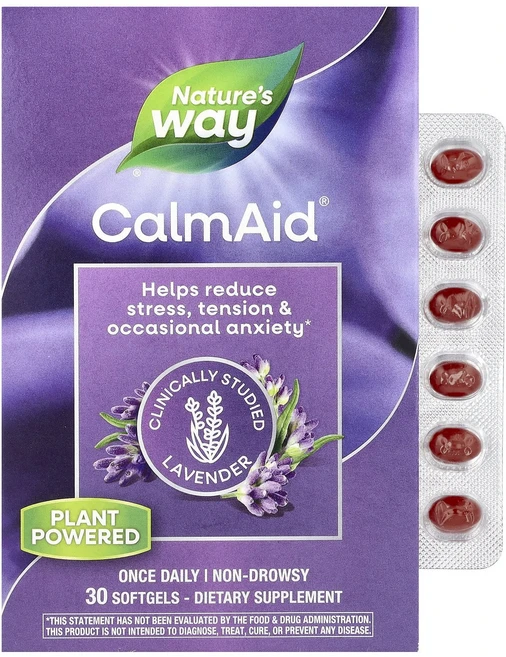 Nature's Way CalmAid 임상 연구를 마친 라벤더 80mg 소프트젤 30정, NaturesWayCalmAid임상연구를마친라벤더80m, 1개 - 쿠팡