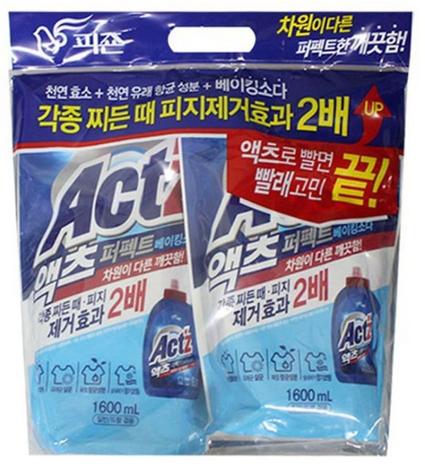 빨래 겸용 리필 액츠 세제 3.2L 세탁기 세탁_ 2027644EA, 1.6L, 1