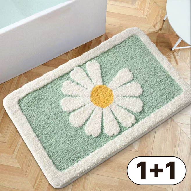 비바룸 먼지없는 푹신 욕실 주방 발매트, 2개, 그린