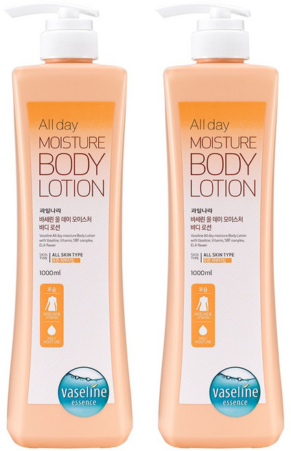 과일나라 바세린 대용량 바디로션 올데이, 1L, 2개