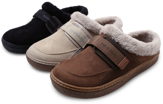 하버드슈즈 인베노 남여공용 퍼 슬립온 겨울신발 블로퍼 사무실슬리퍼