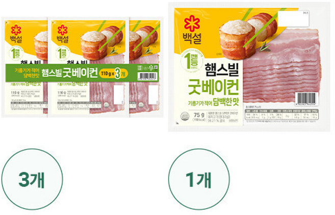 고메 CJ제일제당 햄스빌 굿베이컨 9 + 굿베이컨, 1개, 110g