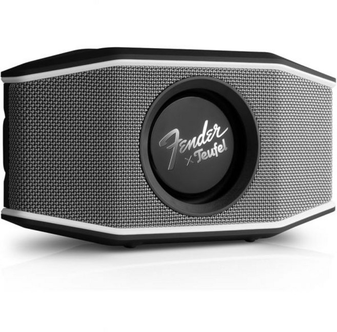 펜더 x 튜펠 록스터 GO 2 휴대용 블루투스 스피커 - 강력한 사운드 견고함 방수 28시간 배터리 야외 및 여행용 스트랩, Black & Steel