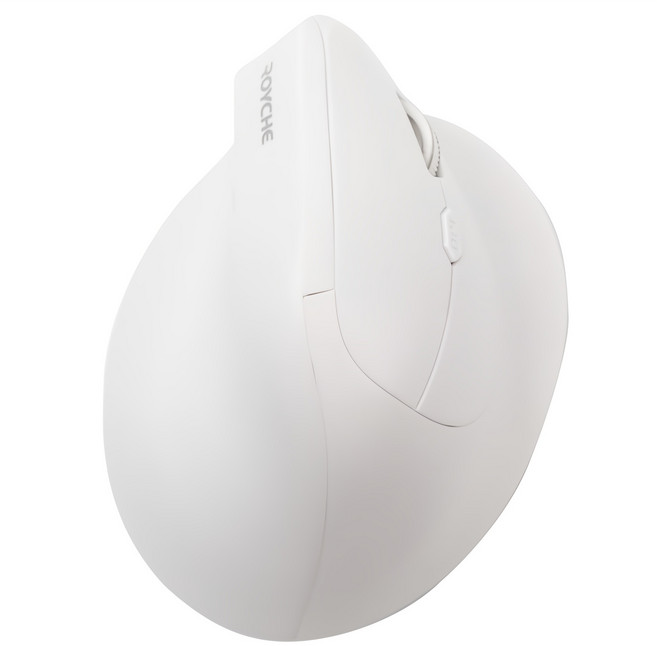 로이체 인체공학 저소음 버티컬 멀티페어링 블루투스 무선 마우스, RX-680V, 화이트