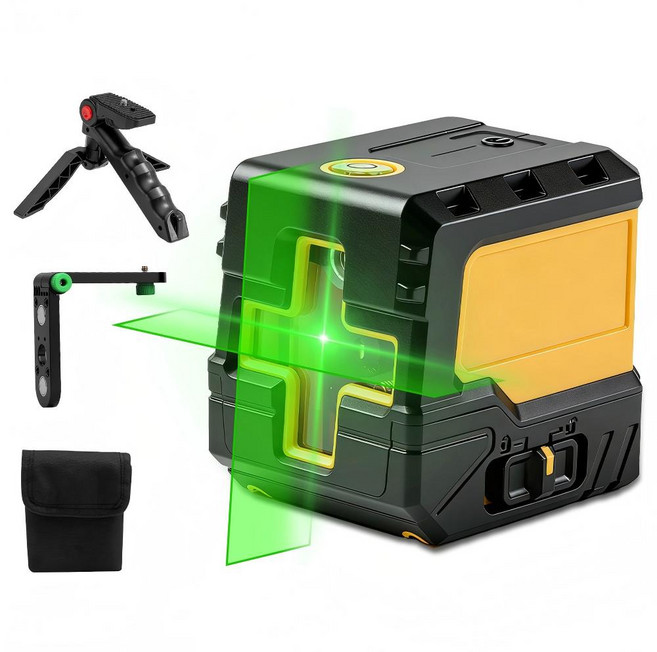 미니 휴대용 레벨기 고성능 수평기 레벨기 줄자 수평계 2라인 수직 수평기 각도측정기 수평기 방진, 1개