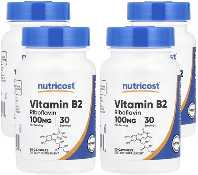 뉴트리코스트 비타민B2 100mg 30캡슐, 4개, 30정 - 쿠팡