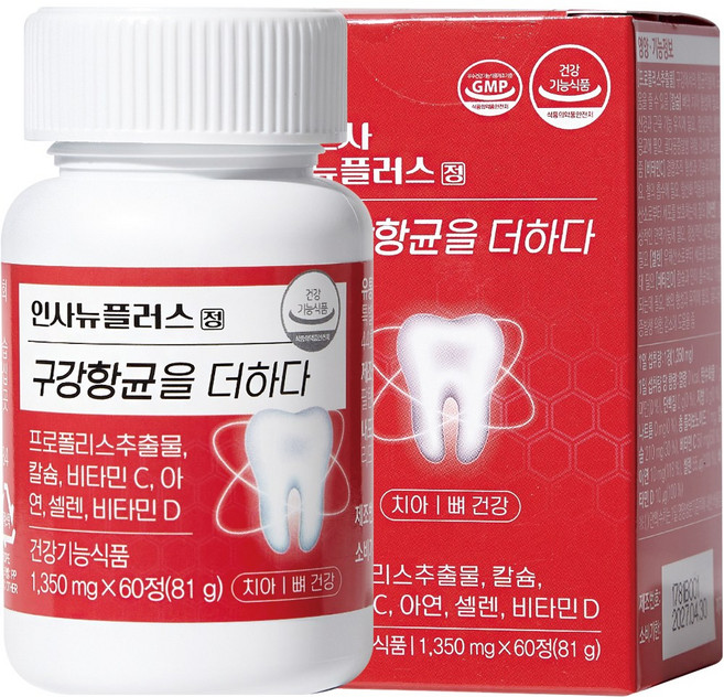 인사뉴플러스정 구강항균을더하다, 1개, 60정